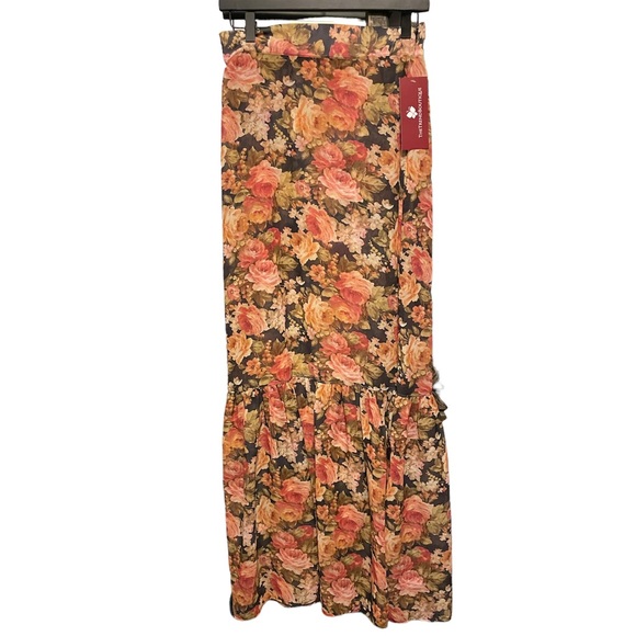 For Love And Lemons Dresses & Skirts - For Love and Lemons Sheer Floral Maxi Skirt